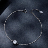 925 Silver Sparkling Mossan Stone Bracelet Women's Jewelry
