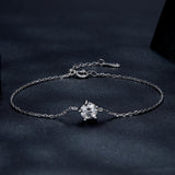 925 Silver Sparkling Mossan Stone Bracelet Women's Jewelry