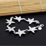 925 Sterling Silver Pretty Charms starfish Bracelet for Women