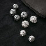 925 Silver Hollow Flower Round Beads 10mm 12mm DIY Jewelry Findings