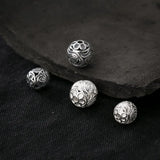 925 Silver Hollow Flower Round Beads 10mm 12mm DIY Jewelry Findings