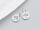 925 Sterling Silver Round Life Tree Charms 9mm Dangle Pendant