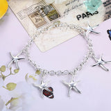 925 Sterling Silver Starfish Jewelry Set for Women