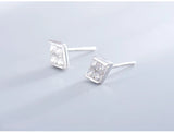 925 Silver Geometric Stud Earrings Wedding Jewelry