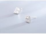 925 Silver Geometric Stud Earrings Wedding Jewelry