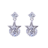 925 Silver Star Stud Earrings Wedding Jewelry