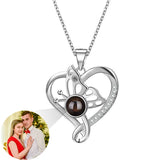 925 Silver Personalized Photo Projection Necklace Heart Butterfly Pendant