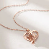 925 Silver Personalized Photo Projection Necklace Heart Butterfly Pendant