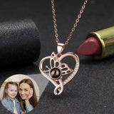 925 Silver Photo Projection Necklace Heart Butterfly Pendant