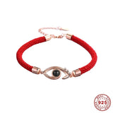 925 Silver Eyes Bracelet Personalised Photo Anniversary Gift