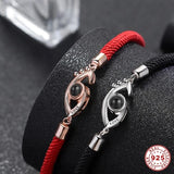 925 Silver Eyes Bracelet Personalised Photo Anniversary Gift