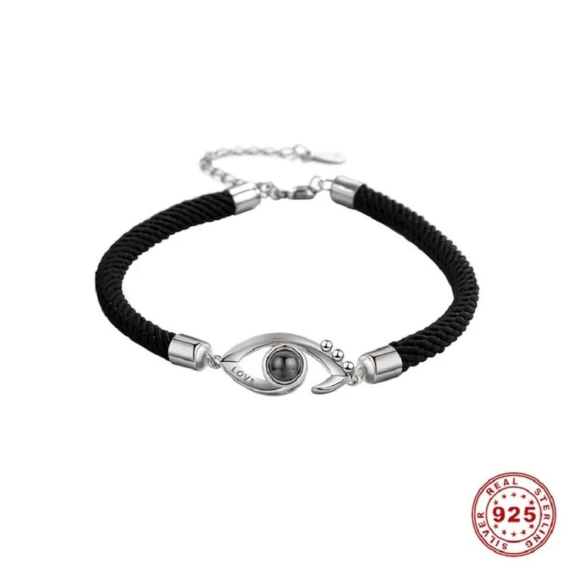 925 Silver Eyes Bracelet Personalised Photo Anniversary Gift