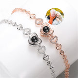 925 Silver Photo Bracelet Personalized Heart Pendant Bracelet