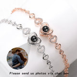 925 Silver Photo Bracelet Personalized Heart Pendant Bracelet