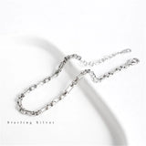 925 Sterling Silver Punk Retro Thick Chain Bracelet Women Street Fashion