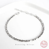 925 Sterling Silver Punk Retro Thick Chain Bracelet Women Street Fashion