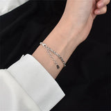 925 Sterling Silver Punk Retro Thick Chain Bracelet Women Street Fashion
