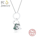 925 Silver Punk Dinosaur Guitar Pendant Necklace Women Choker Jewelry