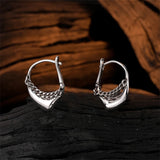925 Silver Geometric Chain Ear Buckle Heart Shape Hoop Earrings