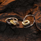 925 Silver Punk Square Ring Drop Earrings Vintage Personality Ear Buckle