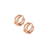 925 Silver Punk Hip-Hop Geometric 3-Layer Hoop Earrings