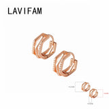 925 Silver Punk Hip-Hop Geometric 3-Layer Hoop Earrings