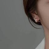 925 Silver Punk Hip-Hop Geometric 3-Layer Hoop Earrings