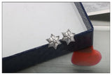 925 Silver Hexagram Earrings Unisex Rock Hip Hop Style