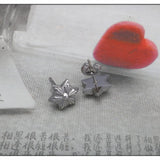 925 Silver Hexagram Earrings Unisex Rock Hip Hop Style