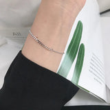 925 Silver Punk Splicing Chain Bracelet Women Classic Party Jewelry