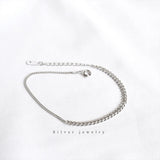 925 Silver Punk Splicing Chain Bracelet Women Classic Party Jewelry