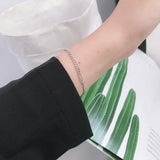 925 Silver Punk Splicing Chain Bracelet Women Classic Party Jewelry