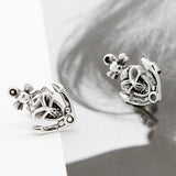 925 Silver Punk Skeleton Studs Earring Gothic Skull Earring Hip Hop Ear Stud