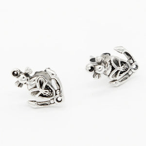 925 Silver Punk Skeleton Studs Earring Gothic Skull Earring Hip Hop Ear Stud