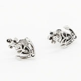 925 Silver Punk Skeleton Studs Earring Gothic Skull Earring Hip Hop Ear Stud