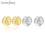 925 Silver Punk Weird Face Stud Earrings