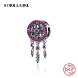 925 Silver Purple Dream Catcher Charms Bead for Bracelet