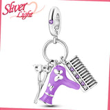 925 Silver Purple Hair Elements Pendant for Woman