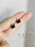 925 Silver Purple Zircon Perfume Bottle Earrings