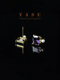 925 Silver Purple Zircon Perfume Bottle Earrings