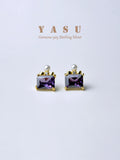 925 Silver Purple Zircon Perfume Bottle Earrings