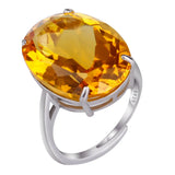 925 Silver Purple Citrine Ring Natural Gemstone Minimalist Gift