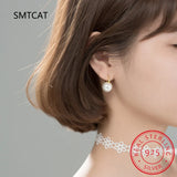 925 Silver Shell Pearl Hoop Earrings for Women Fine Jewelry BSE923