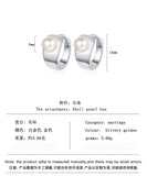 925 Silver Shell Pearl Zircon Earrings for Women BSE710