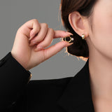 925 Silver Shell Pearl Zircon Earrings for Women BSE710