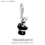 925 Silver Rabbit Charm Magician Bunny With Top Hat Magic Gift
