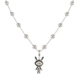 925 Silver Rabbit Pearl Choker Necklace for Women