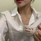925 Silver Rabbit Pearl Choker Necklace for Women