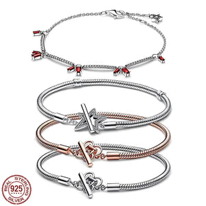 925 Sterling Silver Rabbit Year Firecracker Red Bracelet