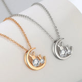 925 Silver Rabbit Zircon Choker Necklace For Women